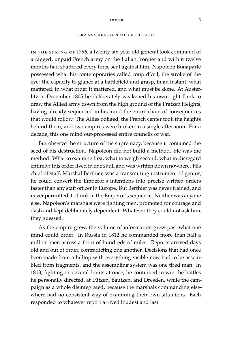 Napoleon in 1796: the transgression of Order